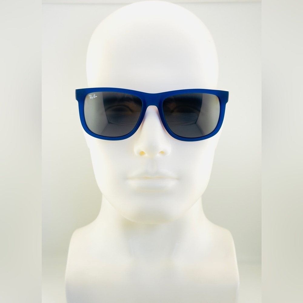 Ray-Ban Justin Sunglasses RB4165 Matte Transparent Blue Frame with Gray Lenses - Picture 3 of 14